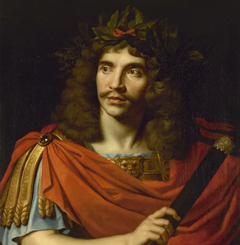 Molière en costume de César, dans la tragédie de Corneille "La mort de Pompée"